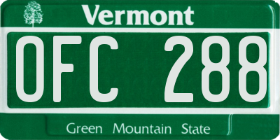 VT license plate OFC288