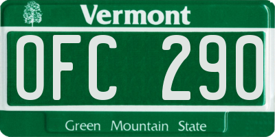 VT license plate OFC290