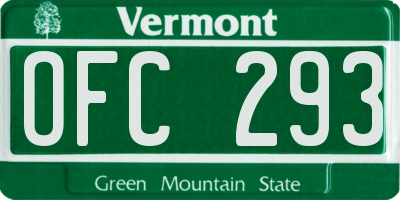 VT license plate OFC293
