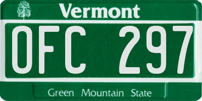 VT license plate OFC297