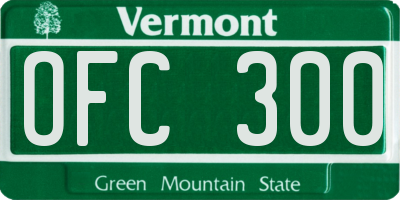 VT license plate OFC300