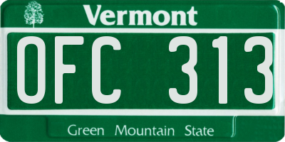 VT license plate OFC313