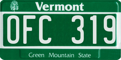 VT license plate OFC319