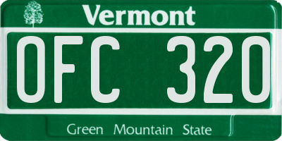 VT license plate OFC320