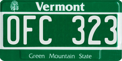 VT license plate OFC323