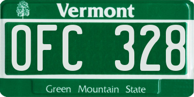 VT license plate OFC328
