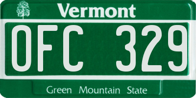 VT license plate OFC329