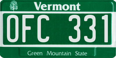 VT license plate OFC331