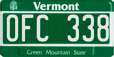 VT license plate OFC338