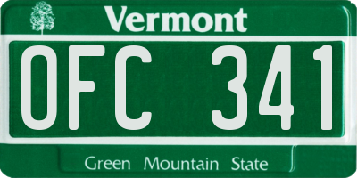 VT license plate OFC341