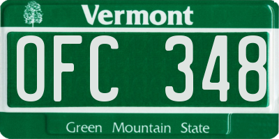VT license plate OFC348