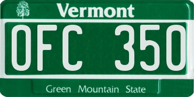 VT license plate OFC350