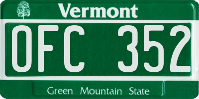VT license plate OFC352