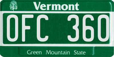 VT license plate OFC360