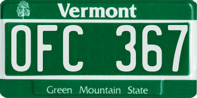 VT license plate OFC367