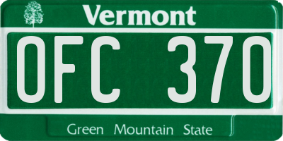 VT license plate OFC370