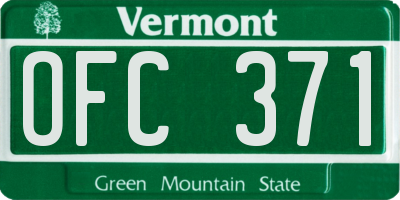 VT license plate OFC371
