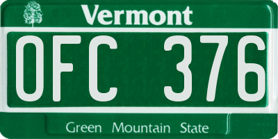VT license plate OFC376