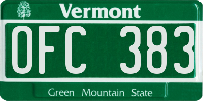 VT license plate OFC383