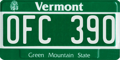 VT license plate OFC390