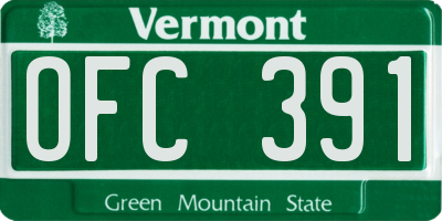 VT license plate OFC391