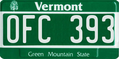 VT license plate OFC393