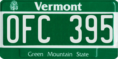 VT license plate OFC395