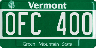 VT license plate OFC400