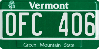 VT license plate OFC406