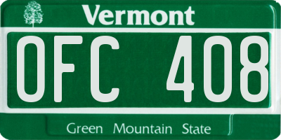 VT license plate OFC408