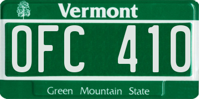 VT license plate OFC410