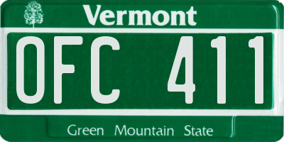 VT license plate OFC411