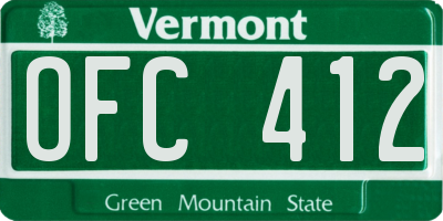 VT license plate OFC412
