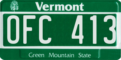 VT license plate OFC413