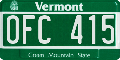 VT license plate OFC415
