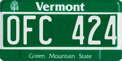 VT license plate OFC424