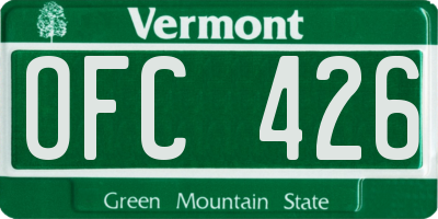 VT license plate OFC426