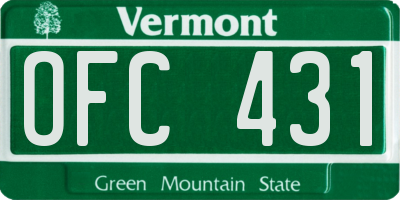 VT license plate OFC431