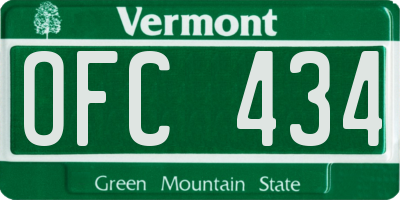 VT license plate OFC434