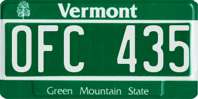 VT license plate OFC435