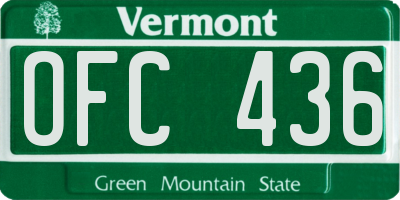 VT license plate OFC436