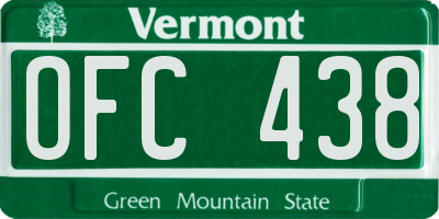 VT license plate OFC438