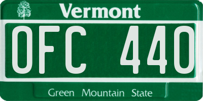 VT license plate OFC440