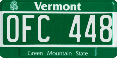 VT license plate OFC448