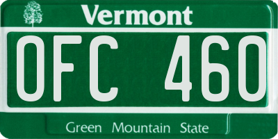 VT license plate OFC460