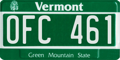 VT license plate OFC461