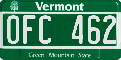 VT license plate OFC462