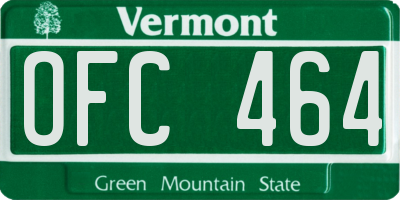 VT license plate OFC464