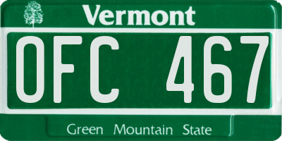 VT license plate OFC467
