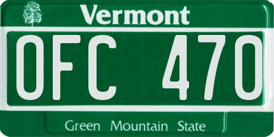 VT license plate OFC470